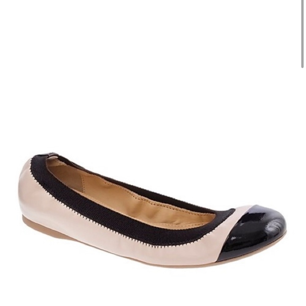 J. Crew Black and Cream Flats Size 8 Made in Italy